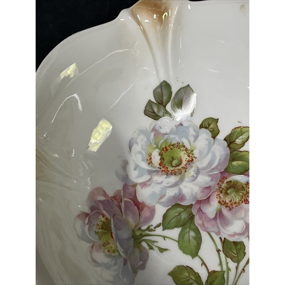 Antique‎ Porcelain Floral Serving Bowl 10.5” Hand Painted Made in Germany - Picture 7 of 16